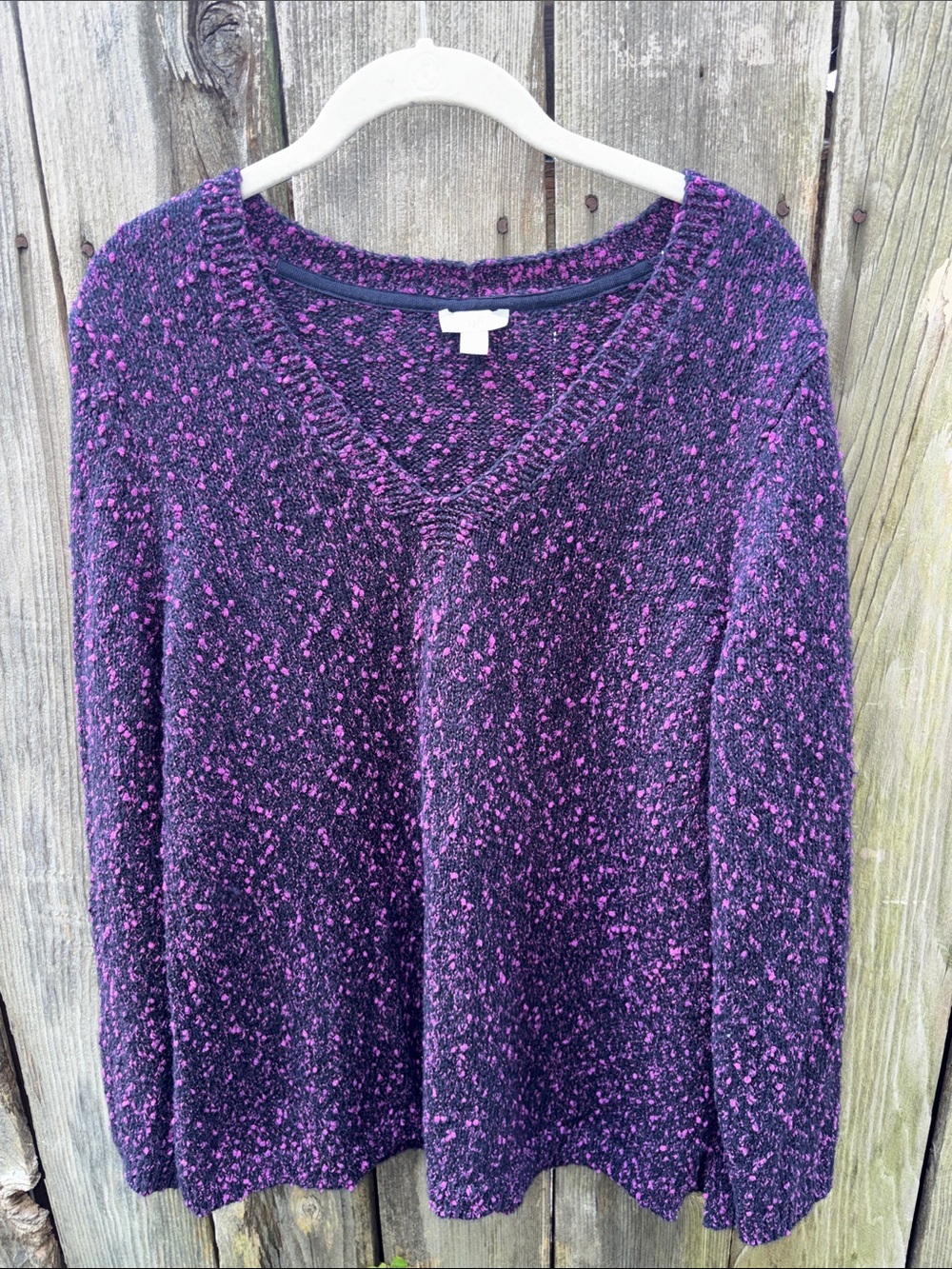 J. Jill Multicolor V- Neck Tunic Sweater Fall Winter Ready Women’s Large Petite